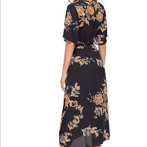 Boho Floral Chiffon Wrap Split Dress